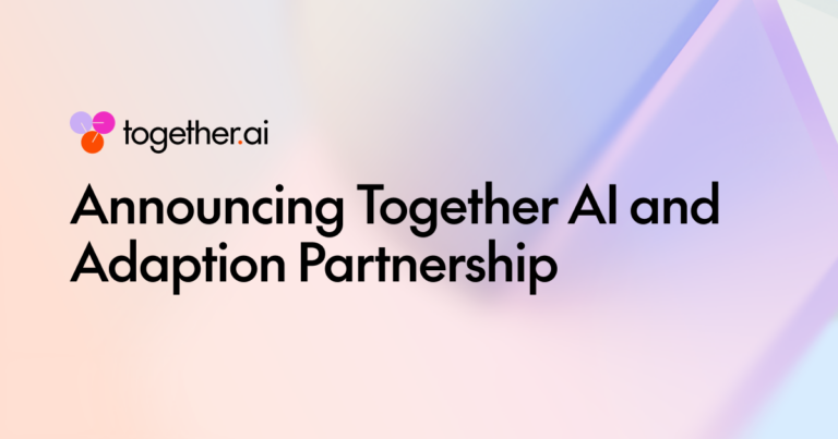 Announcing Together AI and Adaption Partnership
