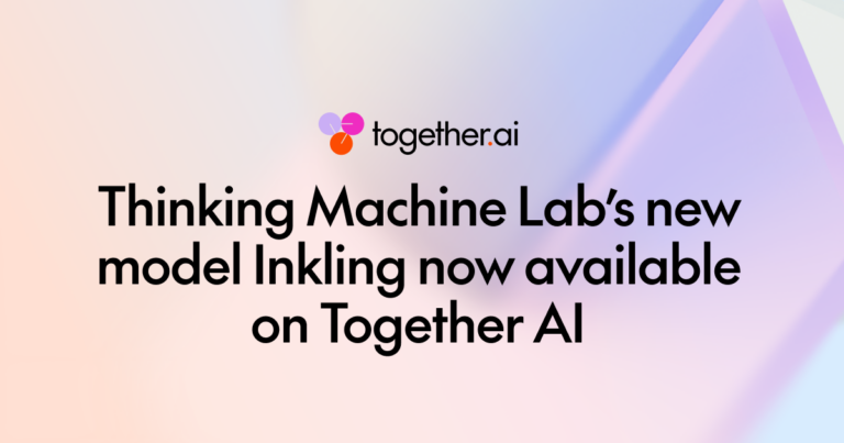Together AI brings Thinking Machines Lab’s new model Inkling on day 0