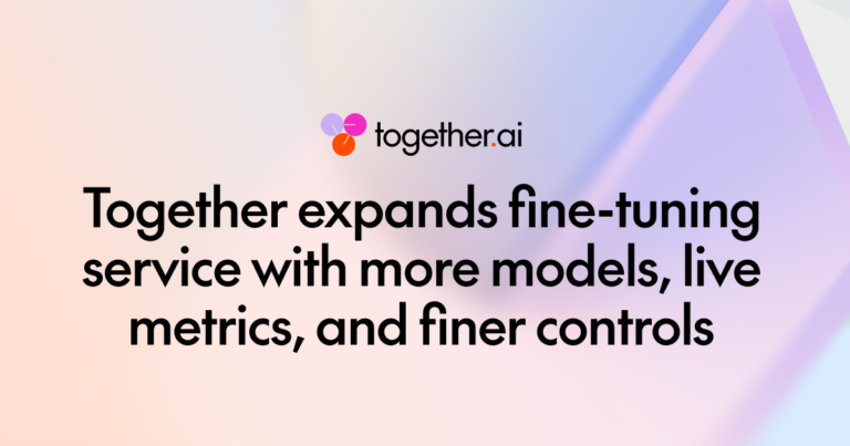 Together AI expands fine-tuning service with more models, live metrics, and finer controls
